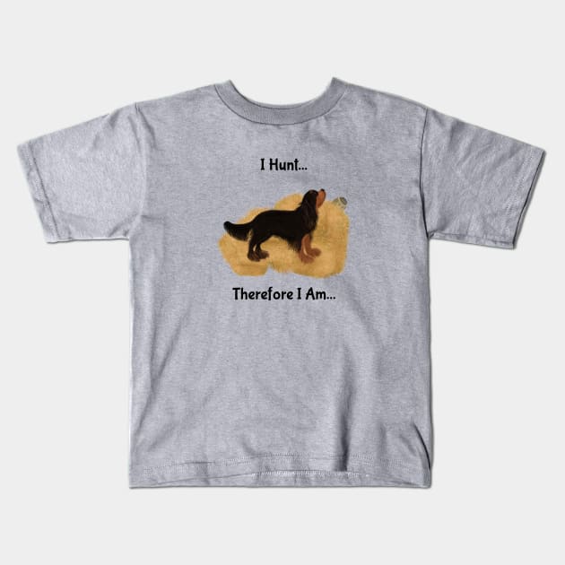 Cavalier King Charles Spaniel Barn Hunt, I Hunt Therefore I Am Kids T-Shirt by Cavalier Gifts